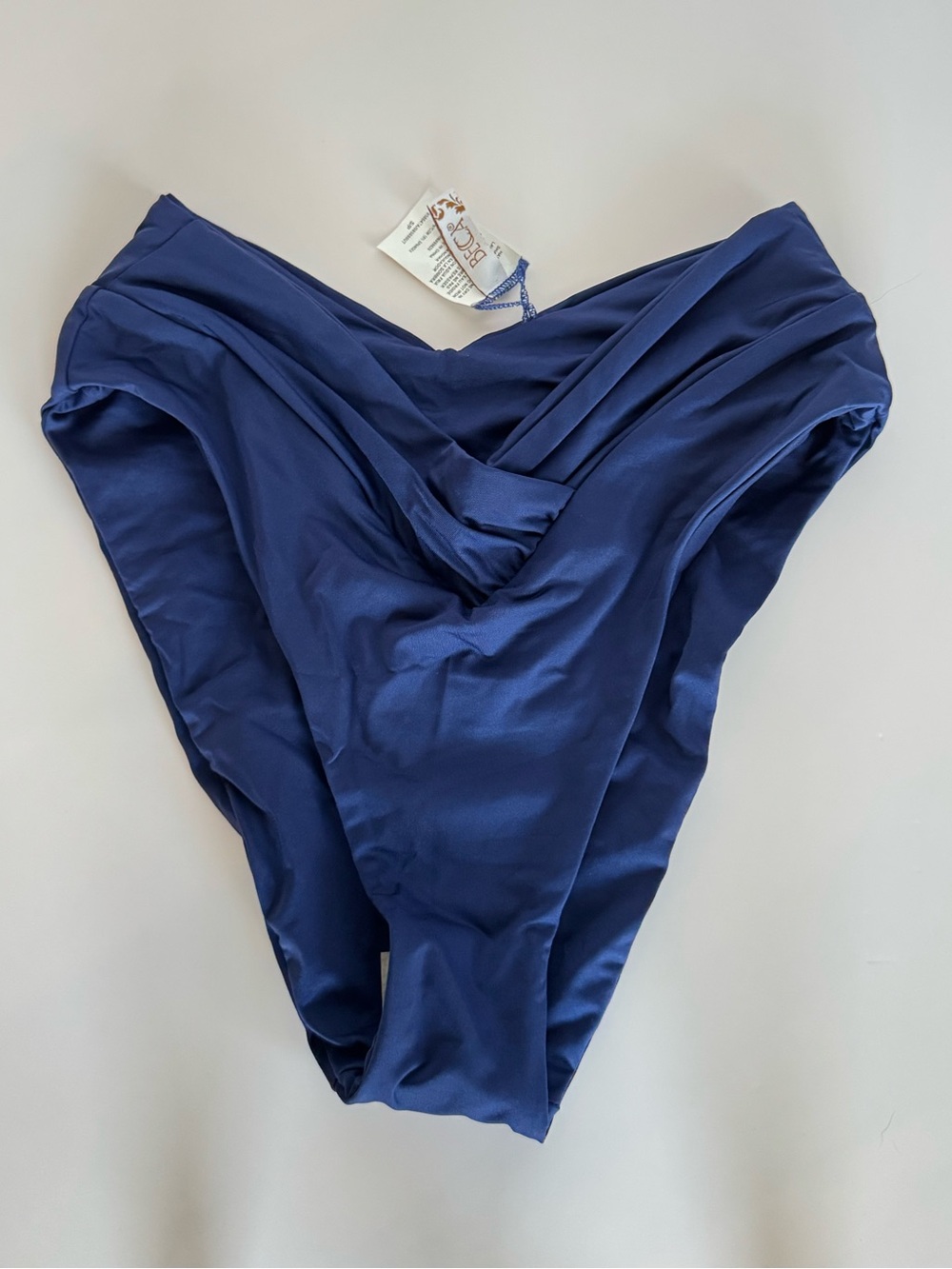Becca by Rebecca Virtue Blue Ruched Bikini Bottom Small NWOT